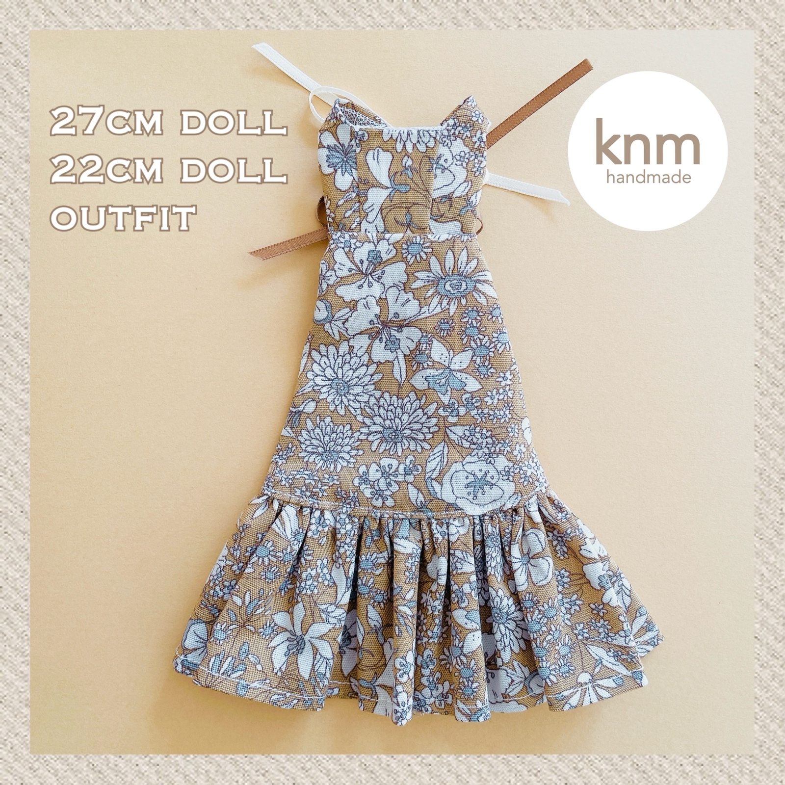 刺繍とリボン刺繍のワンピース୨୧大人サイズ　ドール服　アウトフィット new♡刺繍のワンピース୨୧marine＊子供サイズ ドール服 アウト
