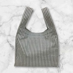ギンガムチェック ミニ コンビニ エコ バック ブラック