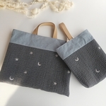 星と月のヌビレッスンバッグ&シューズケース⭐︎シンプル⭐︎男の子