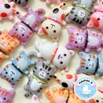 【10個】デコパーツ　ごろりんネコ　かわいい　ペット　猫　ねこ