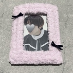 ふわふわもこもこトレカケース ピンク ブラックリボン2