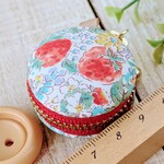 マカロンコインケース＊イチゴ＊小花＊ピンク系