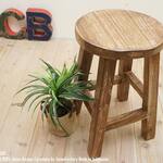 オールドチーク材のスツール 30R 丸椅子 ラウンドスツール 古材 無垢材の椅子 堅牢なチーク材