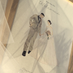 水彩風似顔絵イラスト（ウェルカムボード/結婚証明書/ペーパーアイテム/結婚祝い/出産祝い…etc.）