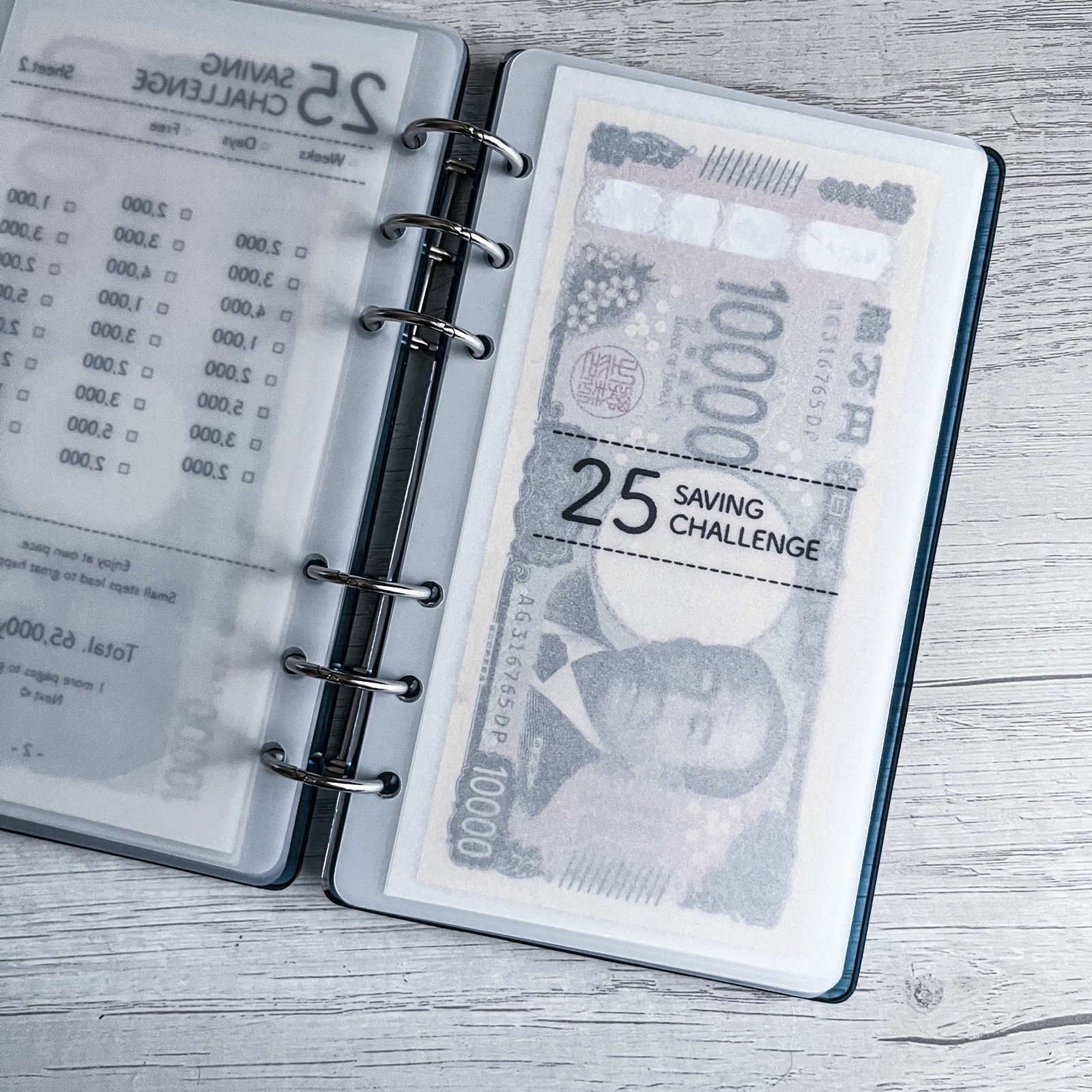 貯金リフィル A6 Saving challenge デザイン⑫ 6枚セット