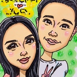  【水彩タッチ似顔絵】世界で一枚のオーダーメイド似顔絵☆結婚式、誕生日や結婚記念日のギフトに
