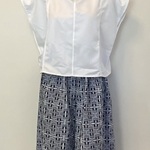 網代柄の浴衣からワイドパンツ・M〜Lサイズ