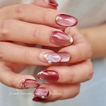【 magnet nail 】ぷるん うるきら ワインカラー ネイルチップ 