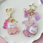 夕焼けアニマルズ✨2点セット　　　　ねこ　シャカシャカ　キーホルダー　レジン　アニマル　スイーツ　ドリンク　プレゼント　夕焼け　マジックアワー　シェイカー　空　雲　星空
