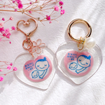 【ハートversion2】マタニティマーク マタニティキーホルダー 母子手帳用品 妊婦 おなかに赤ちゃんがいます♡