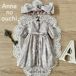 【22cmドール服】前あきワンピース４点セット(ピンクグレー)