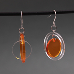 【ラスト再販】アクリル　オレンジ×クリア　惑星ピアス　イヤリング a-orcl1