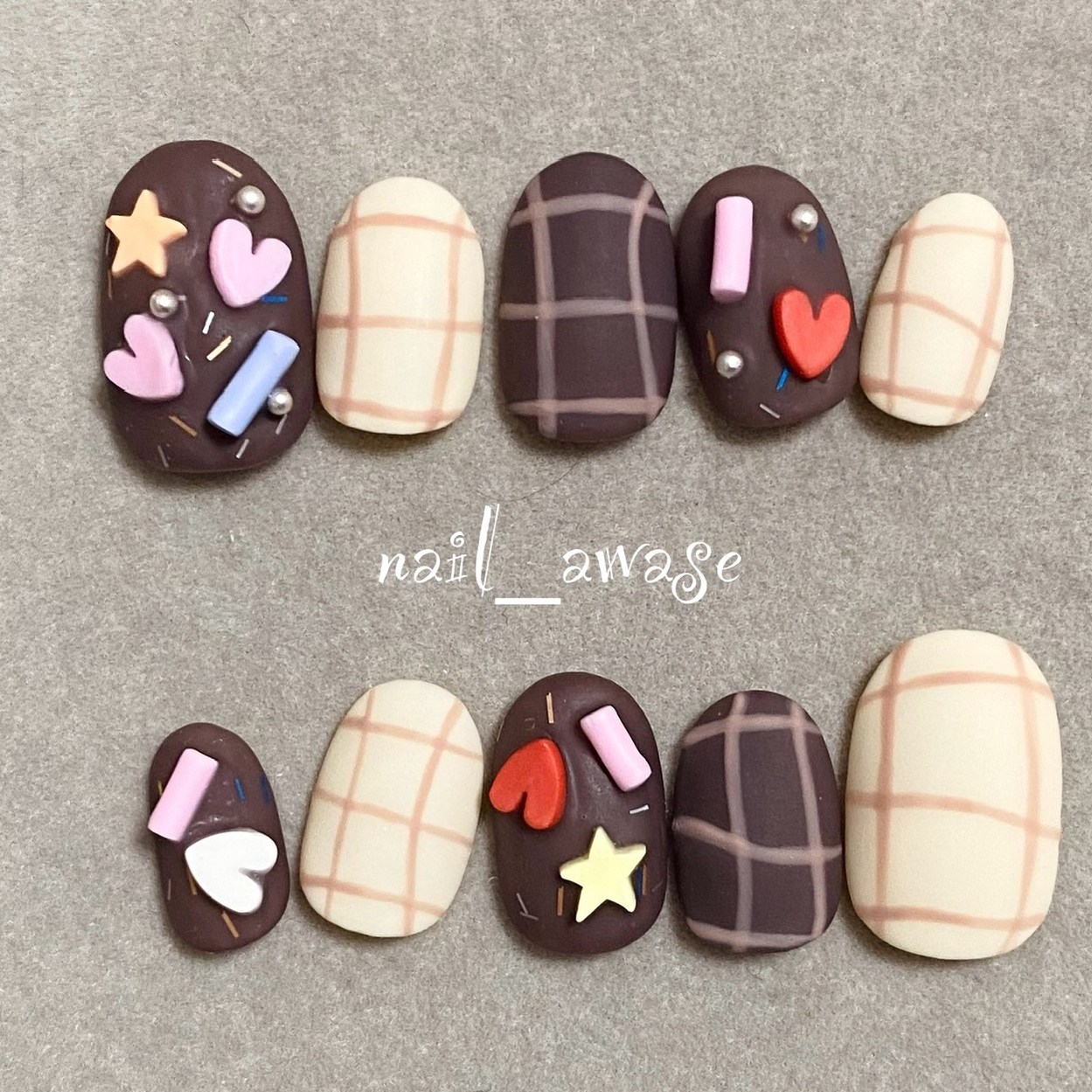 平成女児チョコ［ネイルチップ］バレンタイン 手作りチョコ ハート