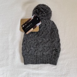 ＜KIDS＞　チェーン模様ニット帽　グレー　ベビーアルパカ100%
