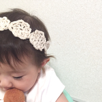 お花が繋がった ベビちゃんヘアバンド