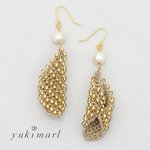 コットンパール　カールピアス　gold