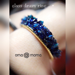 【えだまめ様専用】glass druzy ring …blue  