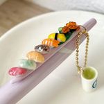 ミニチュア　お寿司🍣のボールペン（パープル）‥お茶付