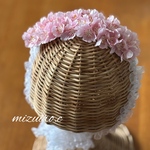 乙女の花カチューシャ 桜 春 犬 ペット ベビー 花冠 チョーカー 記念撮影 記念日 フォト アーティフィシャルフラワー  ヘッドドレス 髪飾り ガーリー  可愛い