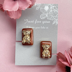 テディベアのアンティーク風ピアス/イヤリング