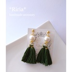 Sale◆パール×秋色タッセルピアス◆