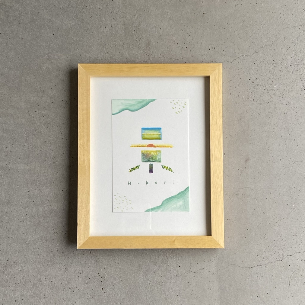 【手書き水彩画】名前アート ポストカードサイズ 木製フレーム入 5,440円