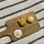 くま・メロンパン・目玉焼き(ミニチュア・樹脂粘土)3点セット