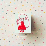 963hanko ラバースタンプ: 水玉ワンピの女の子
