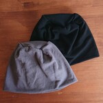 年末SALE★ストレッチコットン ✽ ビーニーキャップ【ブラック＆チャコールグレー】　