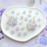 オリジナル作品★8mm アジサイ　ライラック　お花のアセテートパーツ　ブルー、パープル、ホワイトグラデーション