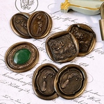 シーリングスタンプシール ❁⃘*.ﾟアンティークな宝物❁⃘*.ﾟ 7枚セット   封緘/案内状/招待状/ラッピング/コラージュ素材