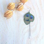 ピーコックフェザーのインパクト片耳ピアスorイヤリング