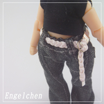 1/12DOLL用　メッシュ（三つ編み）ベルト　ホワイト