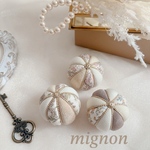 petite pièce secrète　リバティ木目込み手毬5㎝3個セット　〜mignon beige 〜