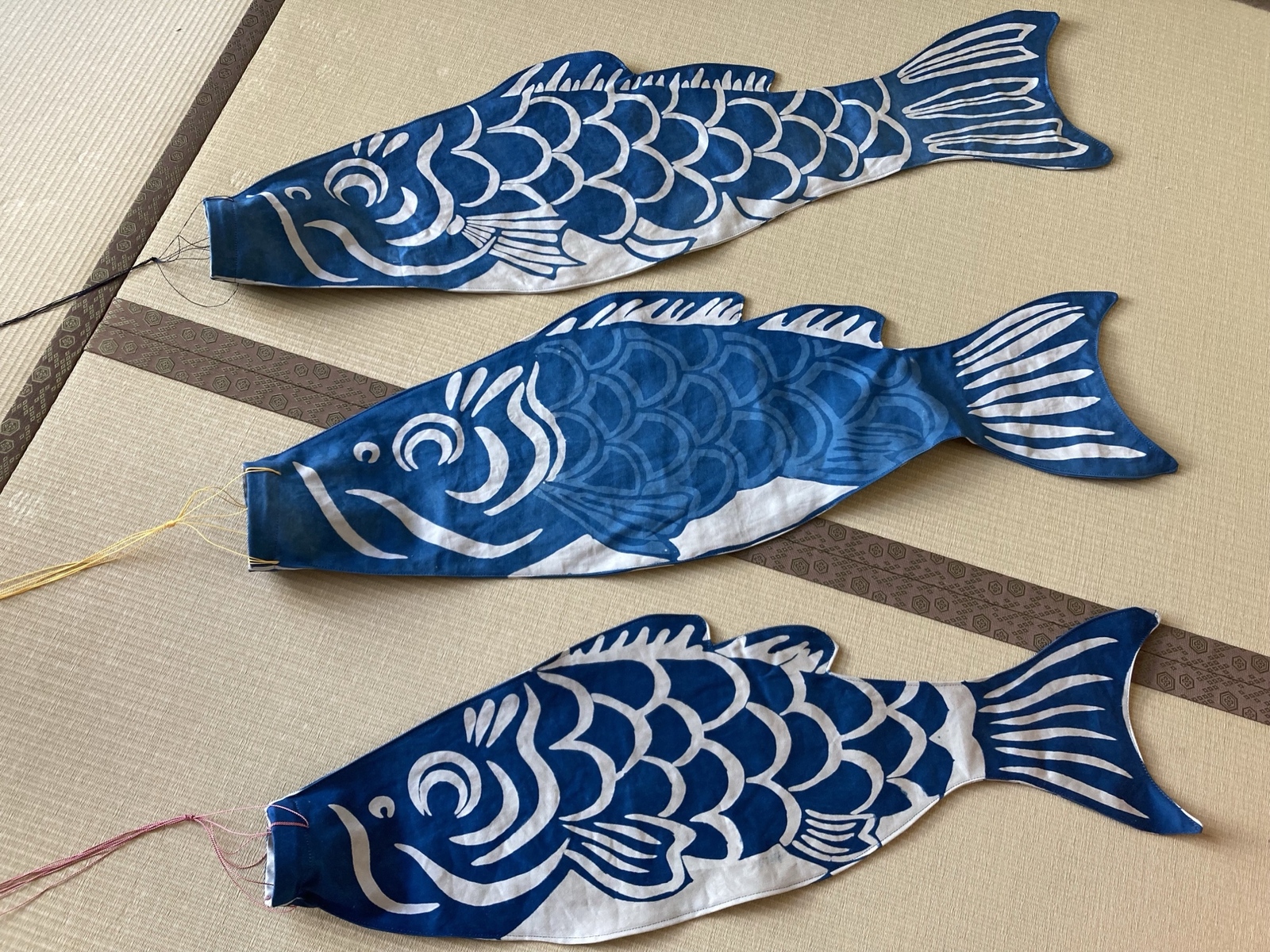 正藍染　鯉のぼり　タペストリー　2枚組　名入れあり　手染め 正藍染 鯉のぼり タペストリー 2枚組 名入れあり 手染め 正藍染