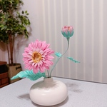 モールフラワー　ピンクのガーベラ　一輪挿し　ハンドメイド　枯れない花