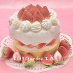 (🎁お誕生日贈り物、撮影小物にオススメ)フェルト苺ケーキ C-20