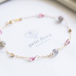 14kgf-ラブラドライトとピンクトルマリンのブレスレット 
