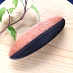 ★一品作-黒檀ツートンカラーのオーバルなバレッタ（コクタンOMW3）長さ9.2cm×幅3.0cm