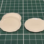 6個 約39ミリ　ミニチュア 楕円 お皿  樹脂製 miniature 