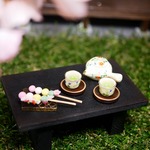 縁台（ベンチ）テーブルにも　レトロ黒　ミニチュア