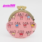 気持ち華やぐがま口ポーチ☆（小）（口金8.5センチ）（猫柄♡）