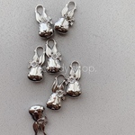 4pcs シルバー うさぎ🐰 メタルチャーム ラビット