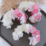 ミニうさちゃんのお花和カチューシャ(ピンク系) ペット用アクセサリー ペット用カチューシャ ペット用ヘアアクセサリー 撮影会 お正月 ひな祭り 端午の節句 着物コーデ 超小型犬 小型犬 猫 インスタ