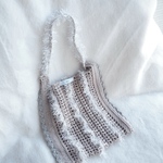 【Hand-knitting bag】手編みジャギーレースバッグ（全3色）