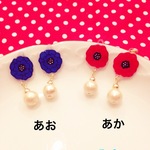 ちいさなお花とコットンパールのピアス＆イヤリング
