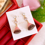 バレンタイン🍫チョコレートモチーフ 揺れる ハンドメイドピアス イヤリング レディースアクセサリー✨️