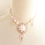 トリプルリボンネックレス（ピンク）