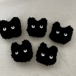 モコモコ黒猫ブローチ　送料込み