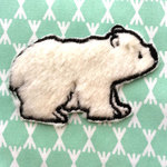 アップリケワッペン もこもこシロクマ W-0922